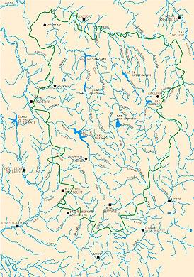 Carte du réseau hydrographique (PNRM)